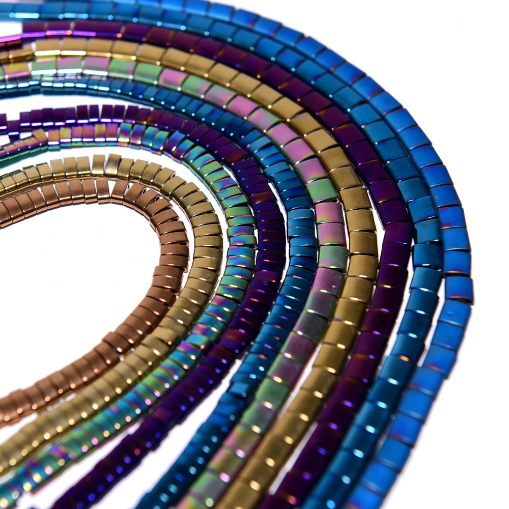 Бусины из гематита с двумя отверстиями бусины 2/5 мм каменные для рукоделия