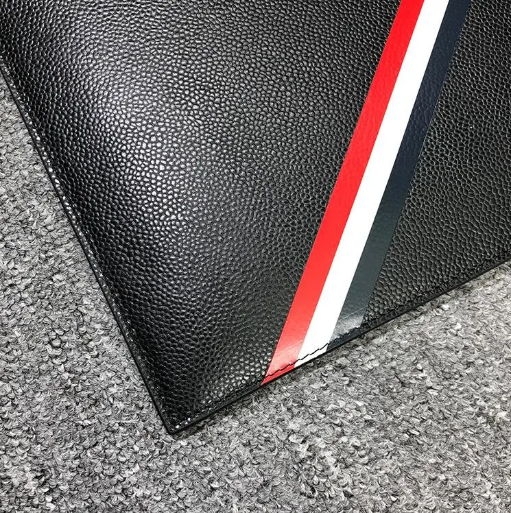 

2021 Fashion TB Brand Briefcase Genuine Leather Messenger Diagonal Stripes Black Casual Envelope Bag Men Women Hand Bags