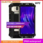Ударопрочный смартфон OUKITEL WP2, 4 ГБ+64 ГБ, MT6750T восемь ядер, 6-дюймовый дисплей 18:9, 10000 мАч, сканер отпечатков пальцев, водозащита IP68, пылезащищенный мобильный телефон