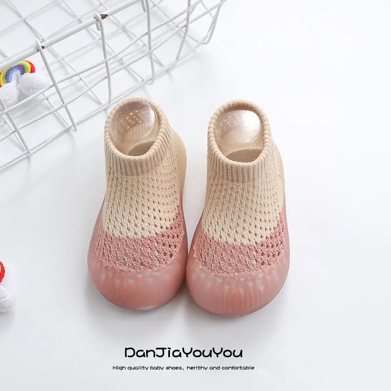 

Unisex Baby Shoes First Shoes Baby Walkers Toddler First Walker Baby Girl Kids Soft Rubber Sole Baby Shoe Knit Booties Anti-slip