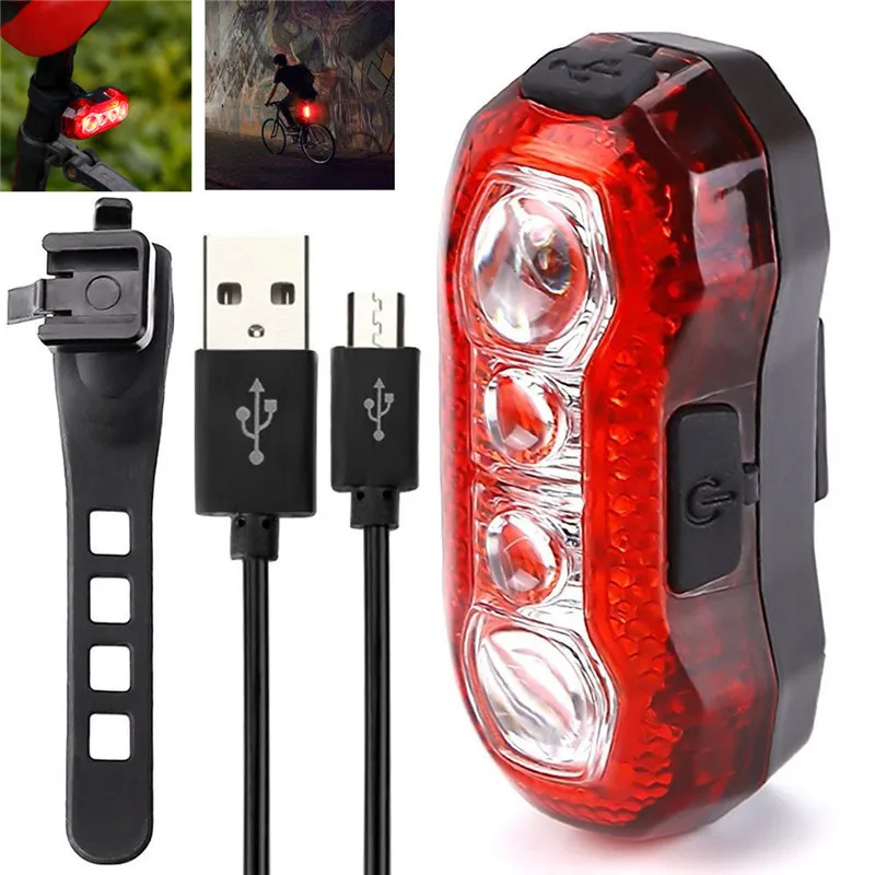 

Bicycle Light LED Taillight USB Bike Lights Tail Rear Bicycle Lights Mountains Cycling Taillamp Safety Warning Flashlight LED