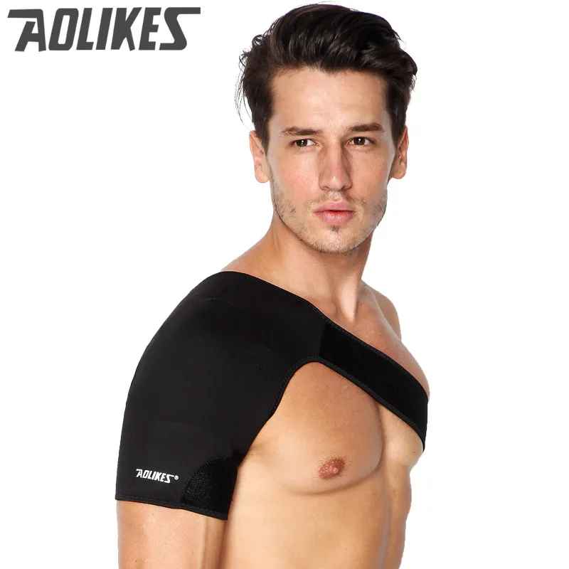 Регулируемый дышащий спортивный поддерживающий бандаж на одно плечо для