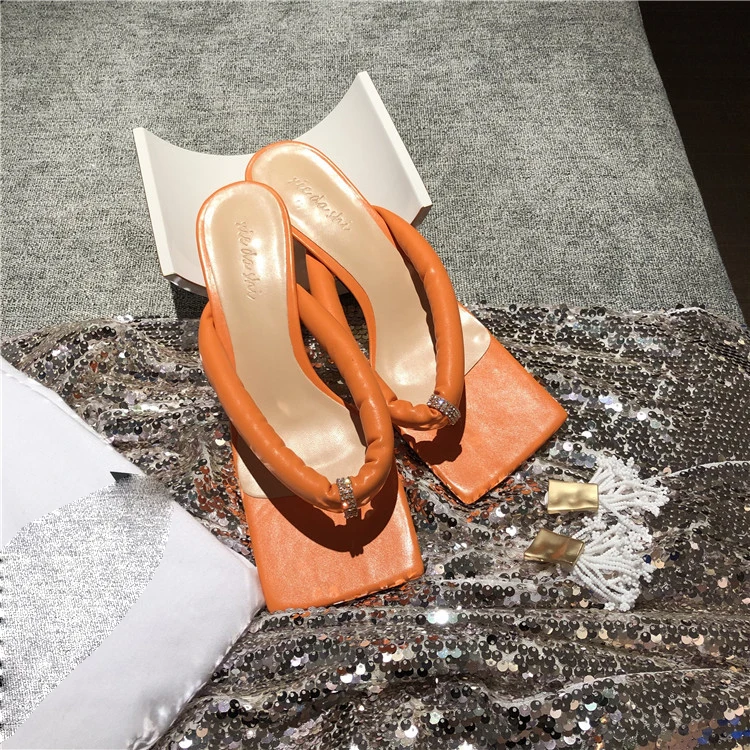 

Women Slippers Woman Slides Girls Real Leather Heels Ladies Rhinestone Outside Flip Flops Female Brand Slides Zapatos De Mujer