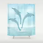Занавеска для душа прыгающий Дельфин, Полиэстеровая декоративная Водонепроницаемая Штора для ванной комнаты