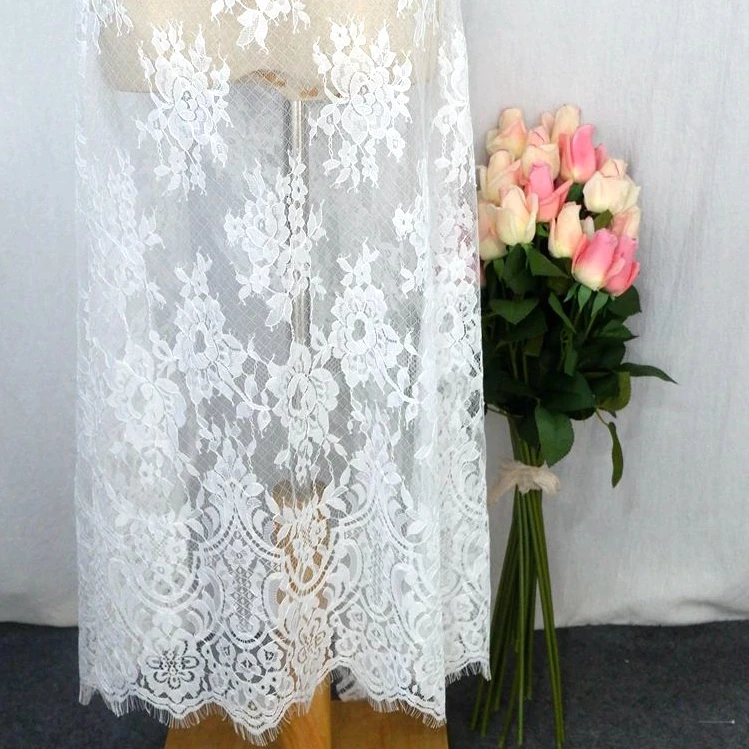 Shiny Organdy Eyelash French Lace Fabric for Dress Gowns 1 Piece 1.5x3M |