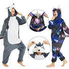 Пижама кигуруми с единорогом для женщин и мужчин, Фланелевая Пижама для взрослых