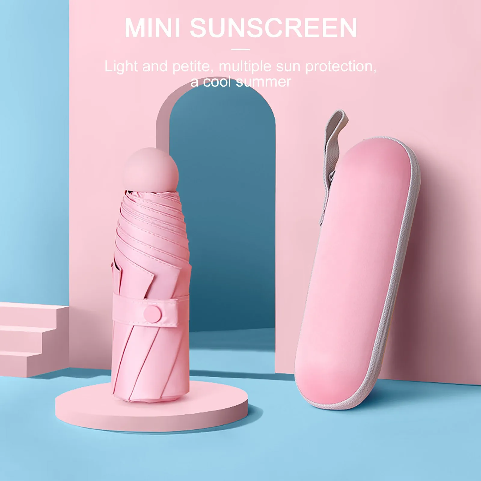 Модный Мини-зонт с карманом изготовленный на заказ маленький свежий виниловый