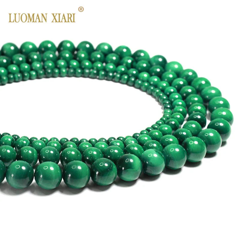 

Top AAA 100% Natural Green Malachite Round Natural Stone Beads For Jewelry Making DIY Bracelet Necklace 6/8/10MM Strand 15.5''
