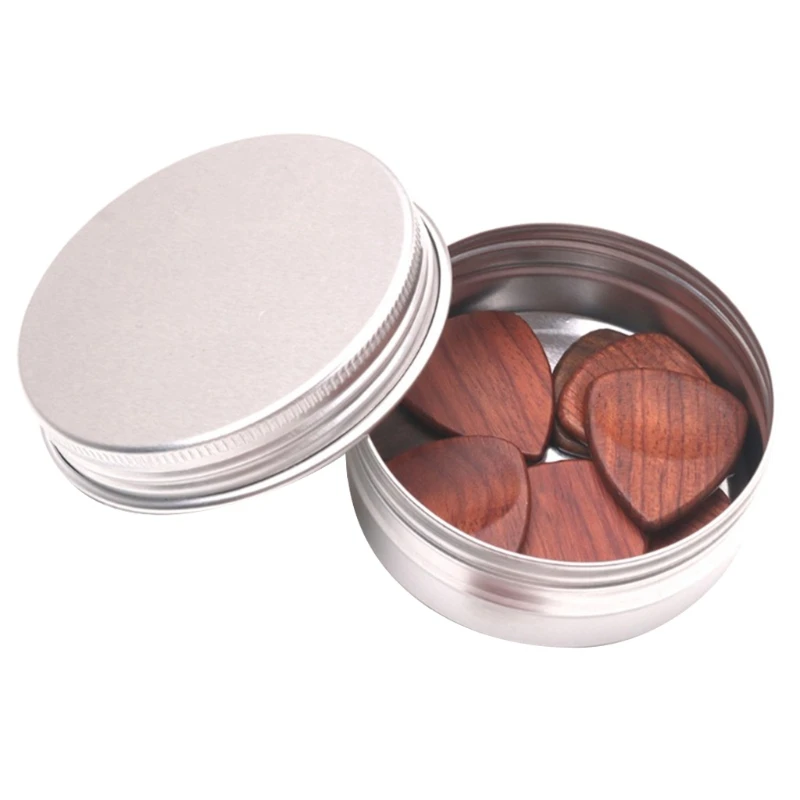 

2021 New 10Pcs Natural Wood Guitar Picks with Storage Box Best Gift Idea Pick Set Tool