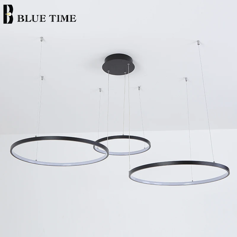 

4 Rings 3 Rings Modern Led Chandelier For Living room Bedroom Dining room Hanging Chandelier Lamp Indoor Lighting Metal Fixtures