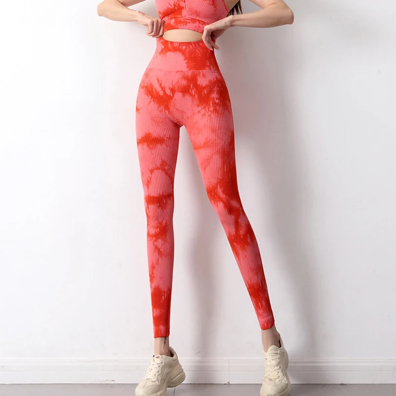 Women Leggings Seamless Sport High Waist Workout Push Up Tie Dye Yoga Pants Traininig Jogging Gym Fitness Leggings Feminina