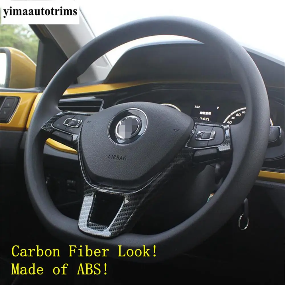 

For Volkswagen T-Roc T Roc 2018 - 2021 Steering Wheel Decoration Frame Cover Kit Trim Carbon Fiber / Matte ABS Refit Accessories