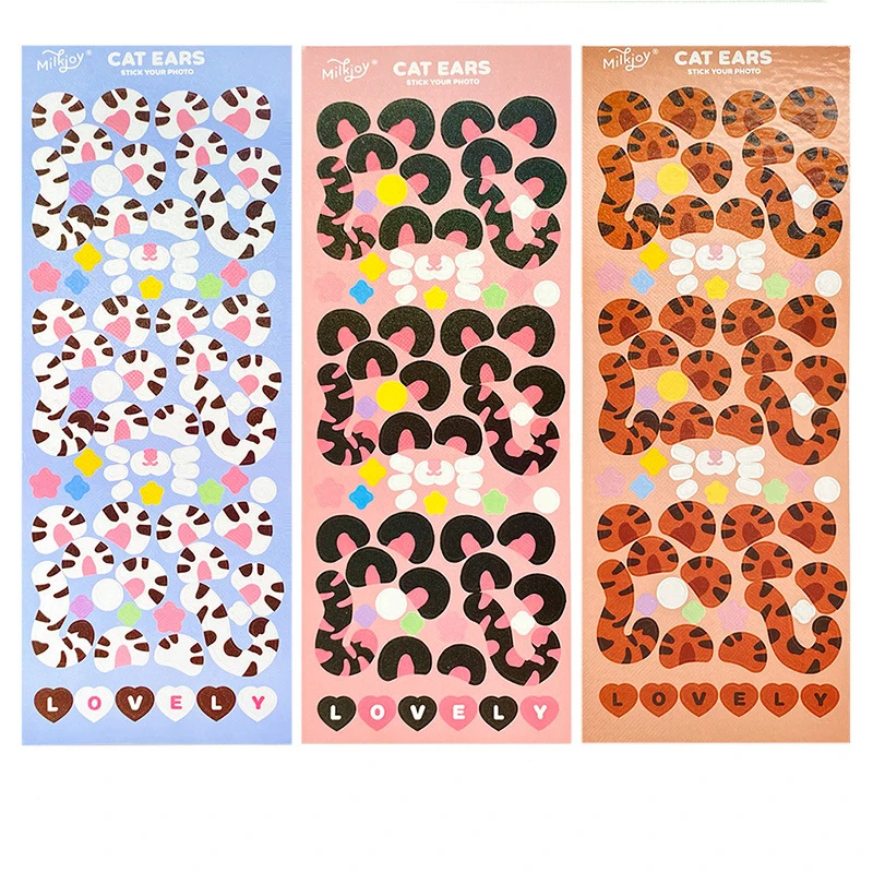

Cartoon Lovely Cat Ears Tail Idol Card Stickers DIY Scrapbooking Junk Journal Diary Photo Album Mobile Phone Computer Sticker