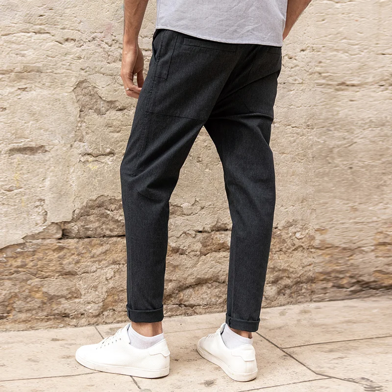 KUEGOU Хлопковая весенняя одежда брюки мужские повседневные сетчатые длинные с