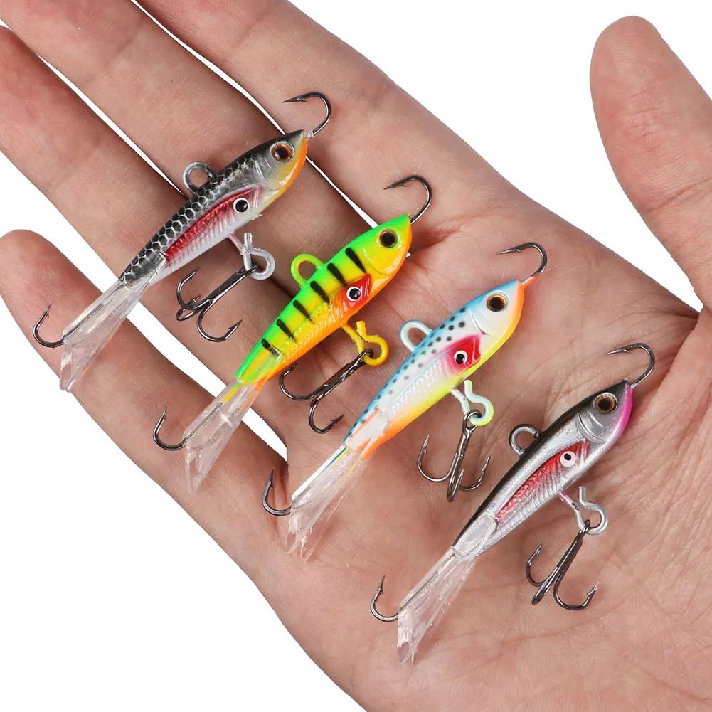 

4PCS Fishing Lures 6CM Practical Fake Fishing Hard Lure Ice Jigging Bait With Sharp Hook For Winter Fishing Carp Pike Wobbler
