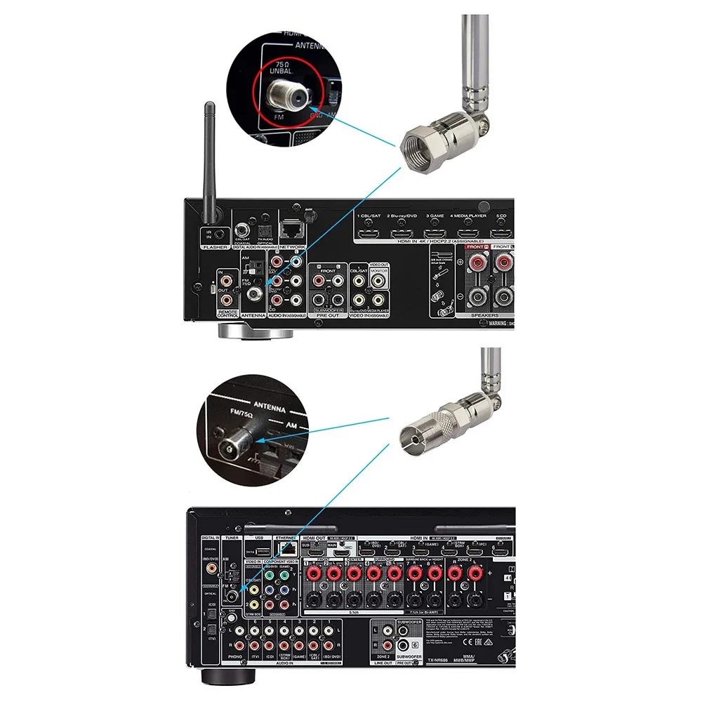 Запасная FM-радио антенна 115 см 7 секций телескопическая для Yamaha onario Denon Pioneer Marantz Bose