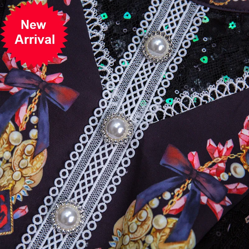 

2021 New Fashion Runway Summer Dress Women Sexy Black Lace Long sleeve Floral print Female A-Line Mini Dresses