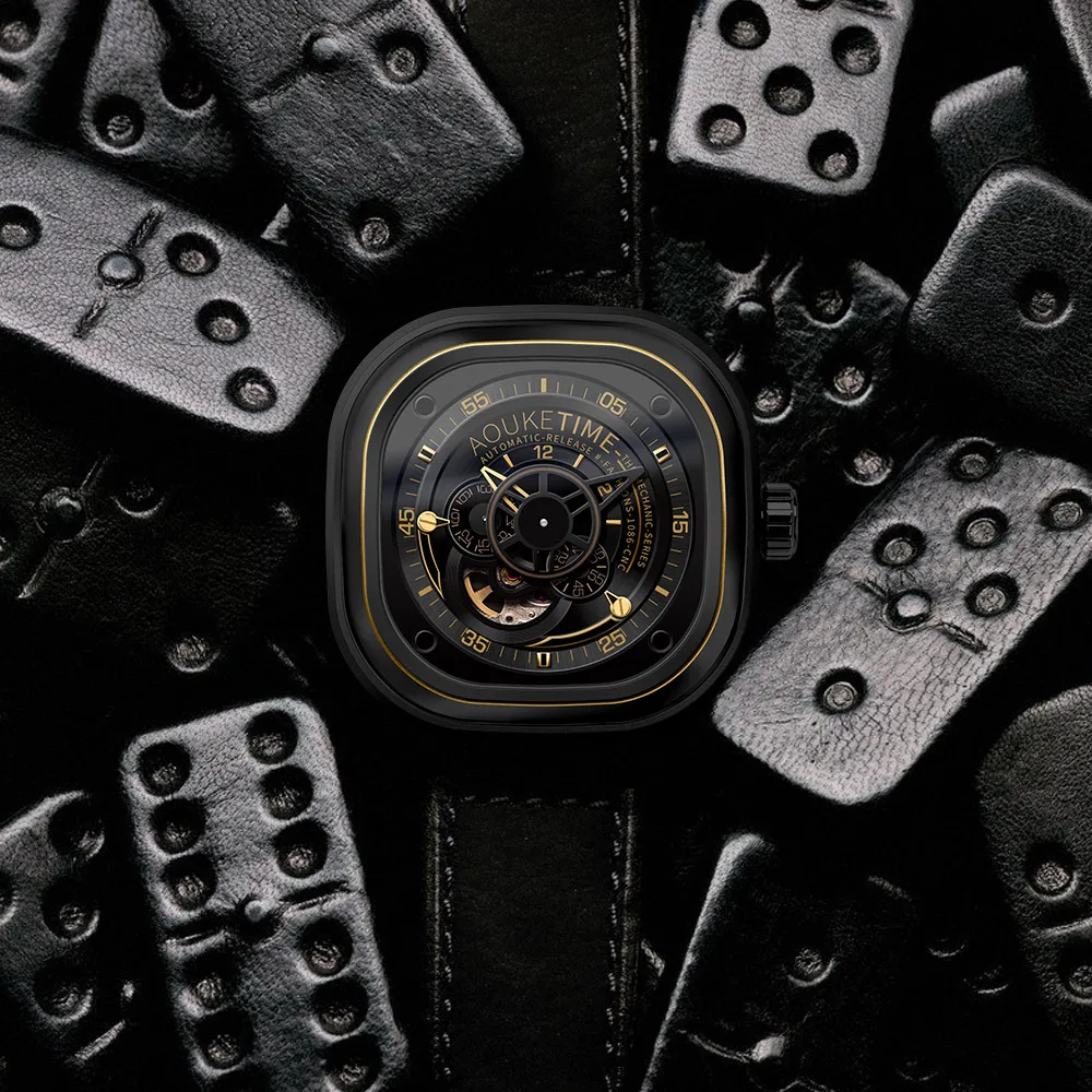 Часы наручные AOUKE Мужские автоматические брендовые Роскошные водонепроницаемые