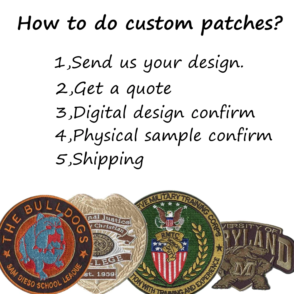 

Creat Custom College Patches Embroidery patches For Clothing Iron on Backing