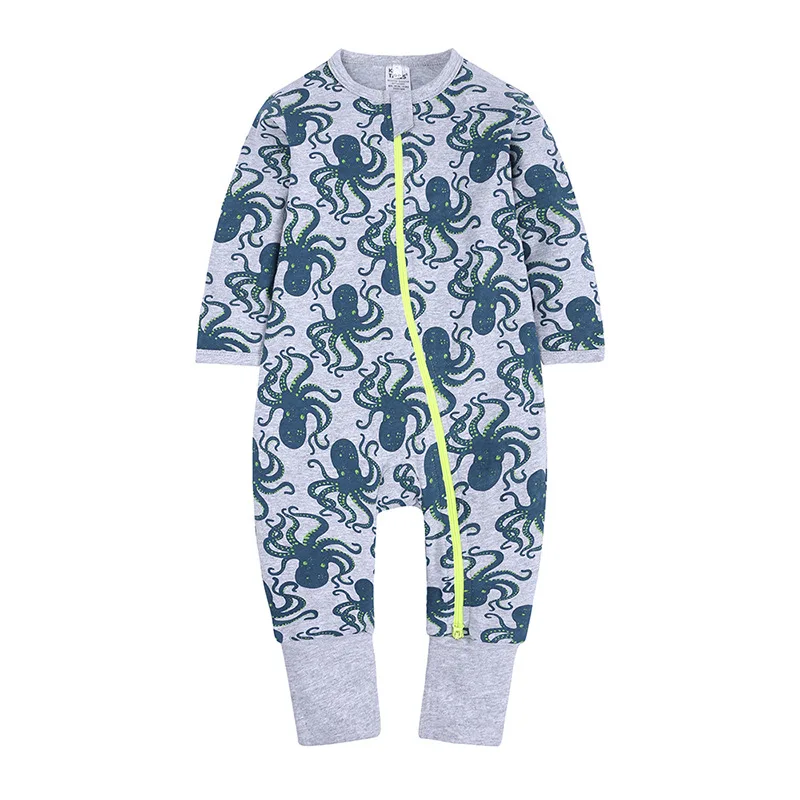 

2021 Toddler Octopus Unisex-Baby Summer Long Sleeve Jumpsuit Cotton Printing Romper Baby Girl Baby Boys Onesie Outfits Suit Q19