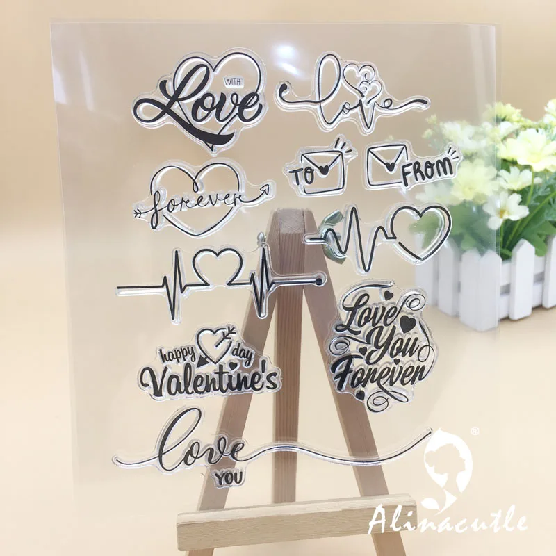 Прозрачные штампы Love you сделай сам альбом для скрапбукинга открыток бумага