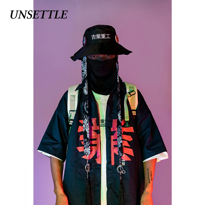 UNSETTLE 2020SS летние рубашки Harajuku для мужчин/женщин хип хоп модная китайская уличная