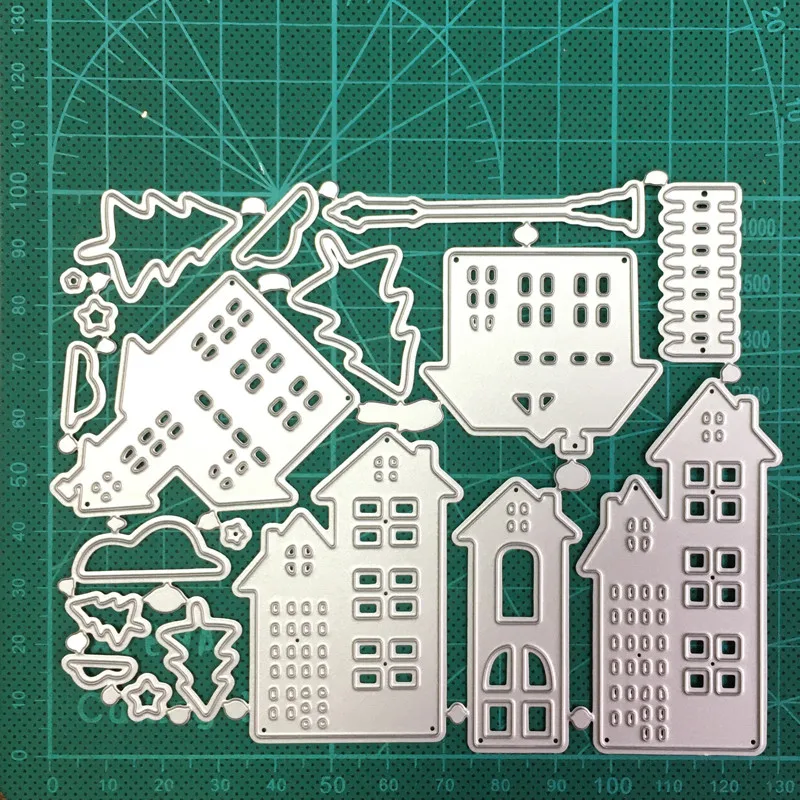 

metal cutting dies cut die mold Christmas Castle/House Tree decoration Scrapbook paper craft knife mould blade punch stencils