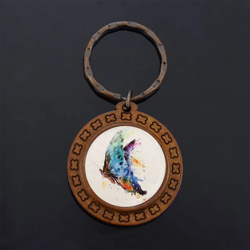 Очаровательный деревянный брелок ручной работы Artest Акварельная живопись