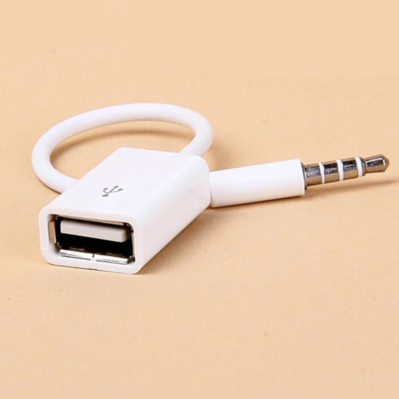 

X7AE AUX to USB 5mm Male Aux Jack Plug to USB 2.0 Female Converter Cable Cord Converter Cable Only Work to Car AUX Port