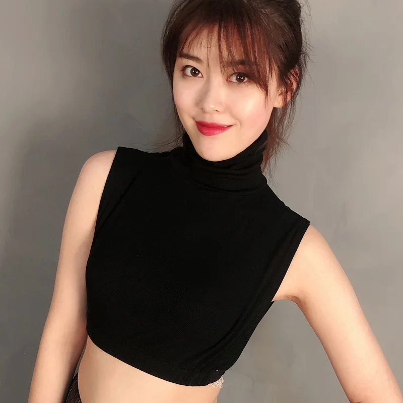 Женская теплая блузка с воротником-черепашкой воротник-обманка съемный воротник