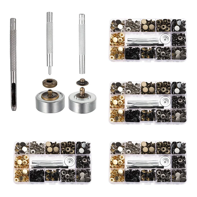 Кожа застежки кнопки комплект 12 5 мм Металлические Кнопки 4 Установка инструменты