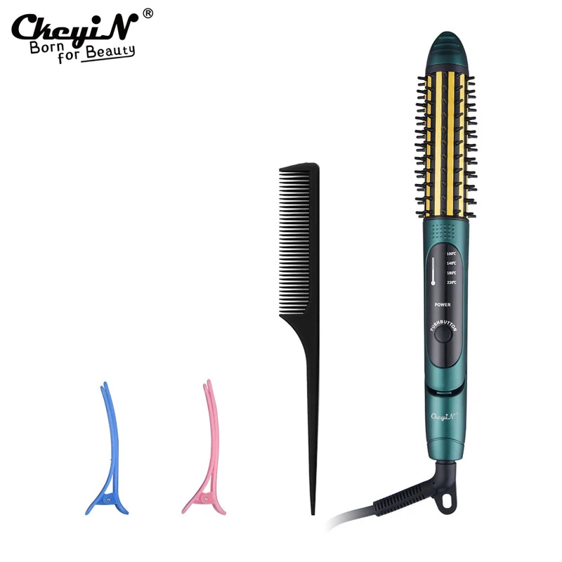

CkeyiN 2 in 1 Hair Straightener Hair Curler Profession Hair Curling Straightening Salon Hair Styling Tool 220V Drop shipping