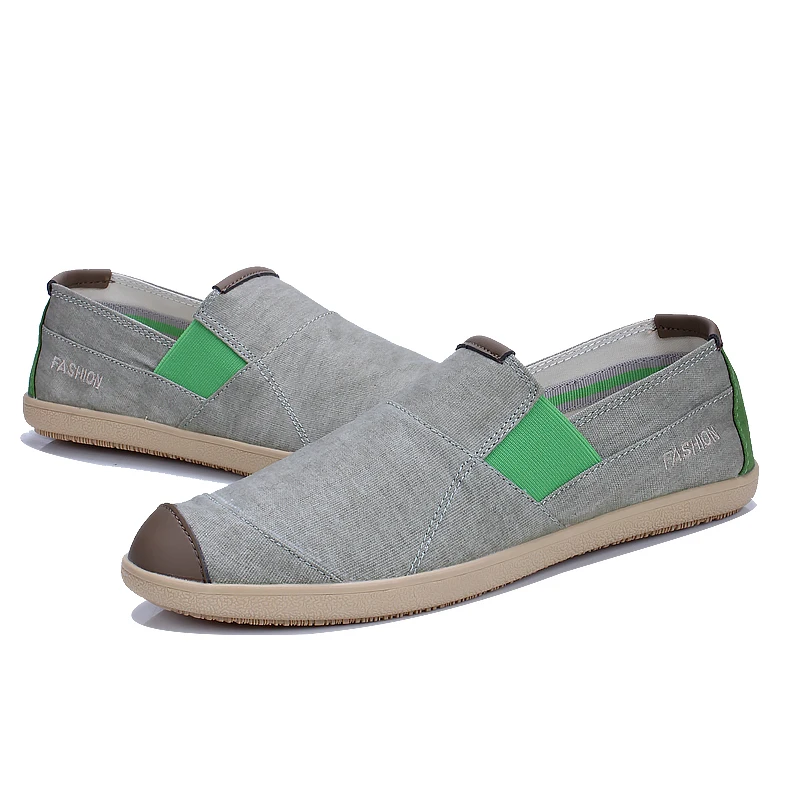 Мужские парусиновые туфли PUPUDA дышащие удобные лоферы без застежки эспадрильи