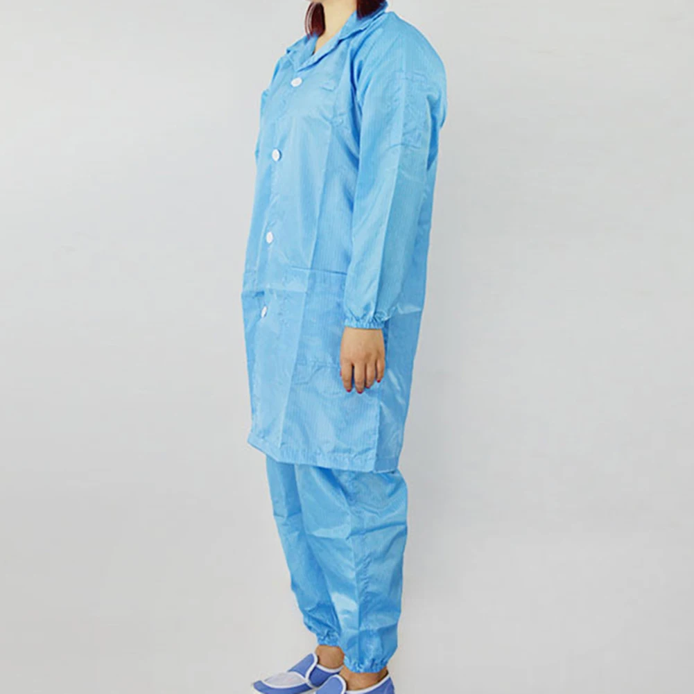 

Anti-static Smock Cleanroom Suit Overalls Dust-proof Lab Coat Isolation Gown Reusable Coveralls SWD889