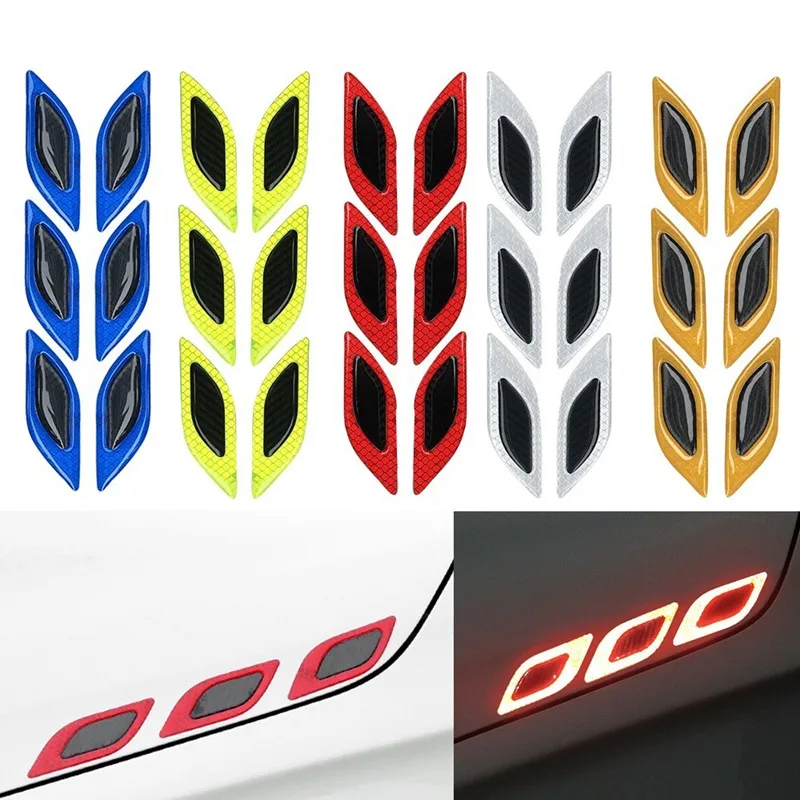 

Car Outdoor Situation Reflective Stickers Waterproof Reinforced Bumper Front Arrow Leaf Pattern Warning Stickers