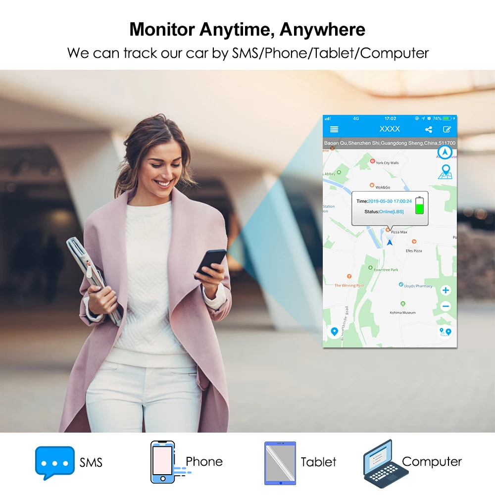 Автомобильный Трекер 4G LTE FDD GPS трекер с глобальной прошивкой противоугонное