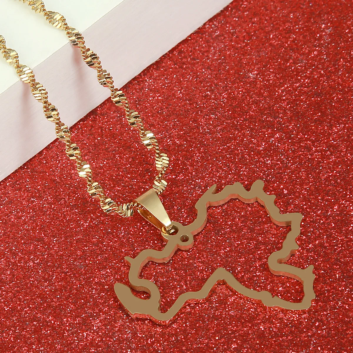 Ожерелье с подвеской в виде карты Венесуэлы из нержавеющей стали простые