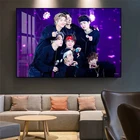 Современные постеры и принты группы мальчиков в южнокорейском стиле, модные настенные картины со звездами из фильма, Картина на холсте, домашний декор для гостиной