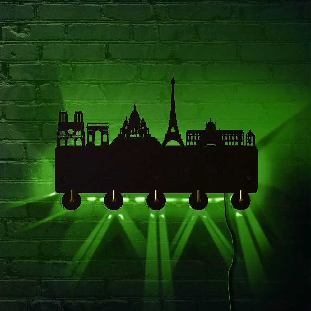 Деревянный крючок с Парижем в стиле ретро известное городское здание