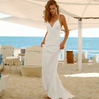 eightree sexy wedding dresses 2021 white spaghetti straps bridal dress satin mermaid sleeveless backless wedding gowns plus size
