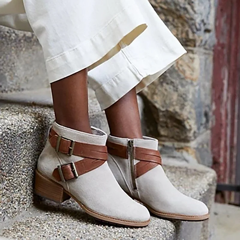 LASPERAL/ботильоны Женская повседневная обувь на платформе с ремешком и пряжкой