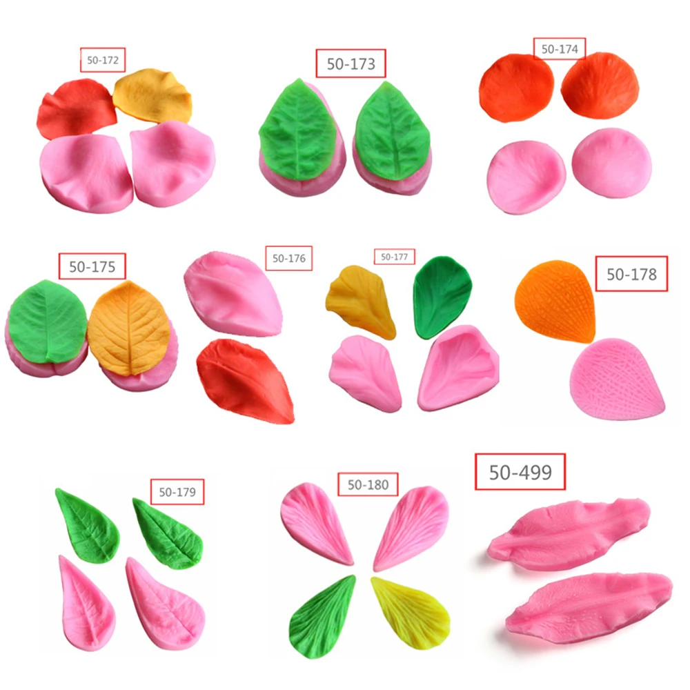 Силиконовая 3D форма для цветов листьев помадки|Наборы кондитерских насадок| |