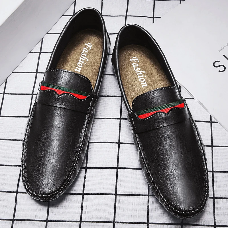 

Designer Leather Luxury Casual Men's Dress Boat Peas Shoes Fashion Footwear Driving Office Male Shoes For Men Loafers Sneakers