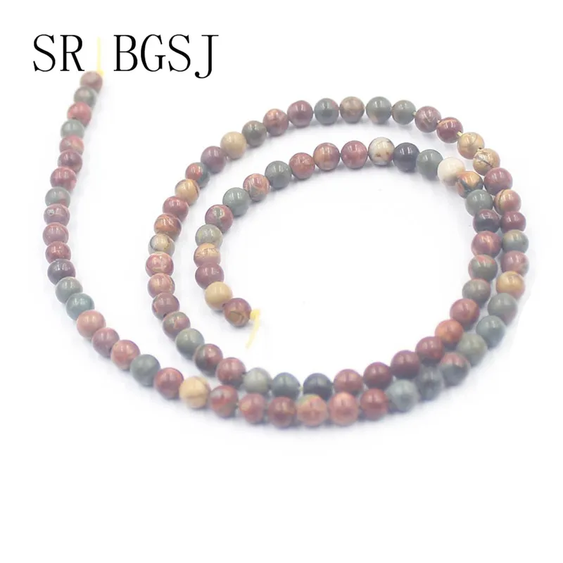 Бесплатная доставка SR 4 мм 14 Пикассо яшма драгоценный камень свободные из