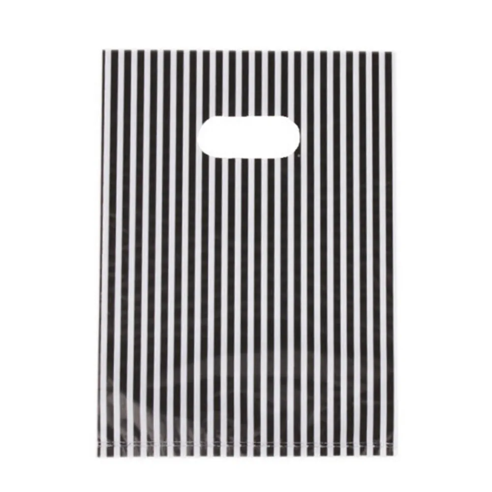 100 шт пластиковая черно-белая полосатая дизайнерская сумка-тоут с принтом зебры