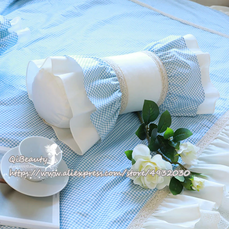

Princess European Style Cotton Stuffed Bedding Article Candy Shaped Pillow with filler Sweet ruffle lace pillow bed decorative