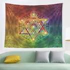 Metatron s Cube с меркабай и цветочным оформлением яркие настенные подвесные гобелены для спальни настенный художественный Коврик для йоги