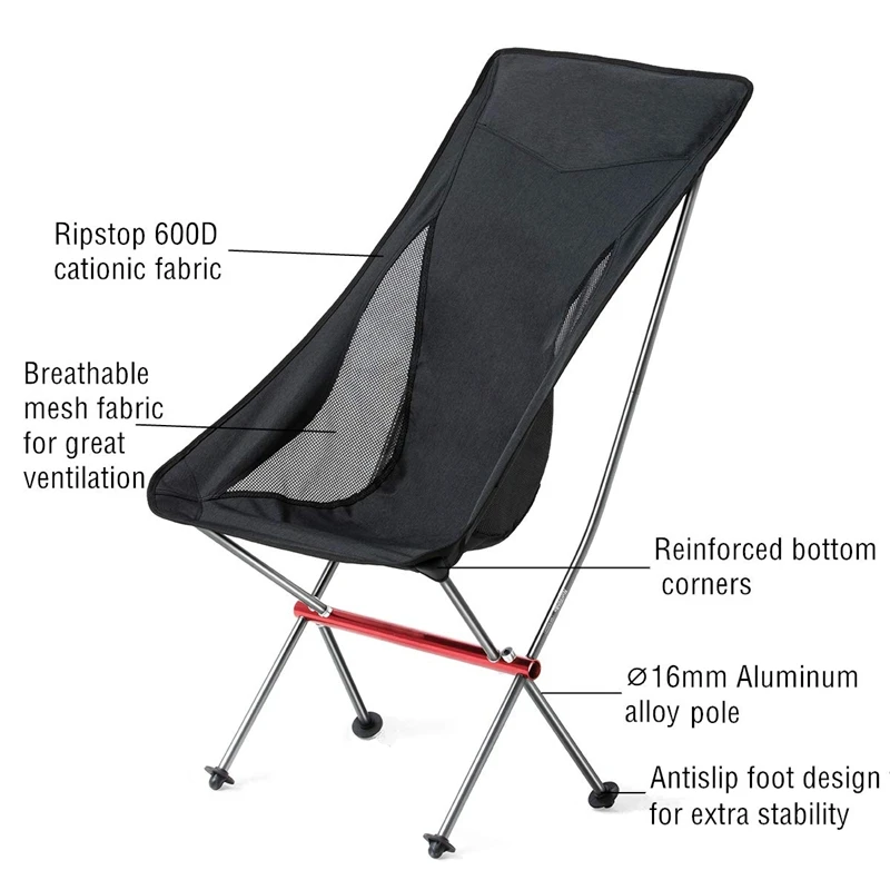 en Ucuz Sıcak Kamp Sandalyesi S Hafif Yüksek Geri Ultralight Katlanır Kamp Sandalyesi Kamp Sandalyesi Yürüyüş Balıkçılık Piknik Açık Seyahat