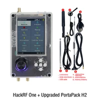new sdr raido hackrf one and portapack h2 0 5ppm txco plastic shell with battery inside assembled optional antenna