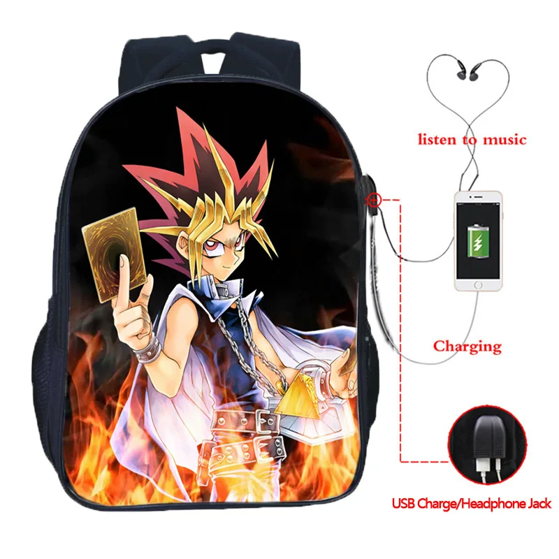 5 Ю-Ги-ой! Многофункциональный рюкзак Yugi Kaiba школьные сумки для подростков зарядка через usb дорожные сумки на плечо - Цвет: 5